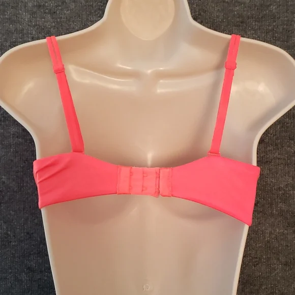 Victoria's Secret Very Sexy Push Up Bra Vibrant Orange Animal Print Lace Accent - Picture 3 of 10